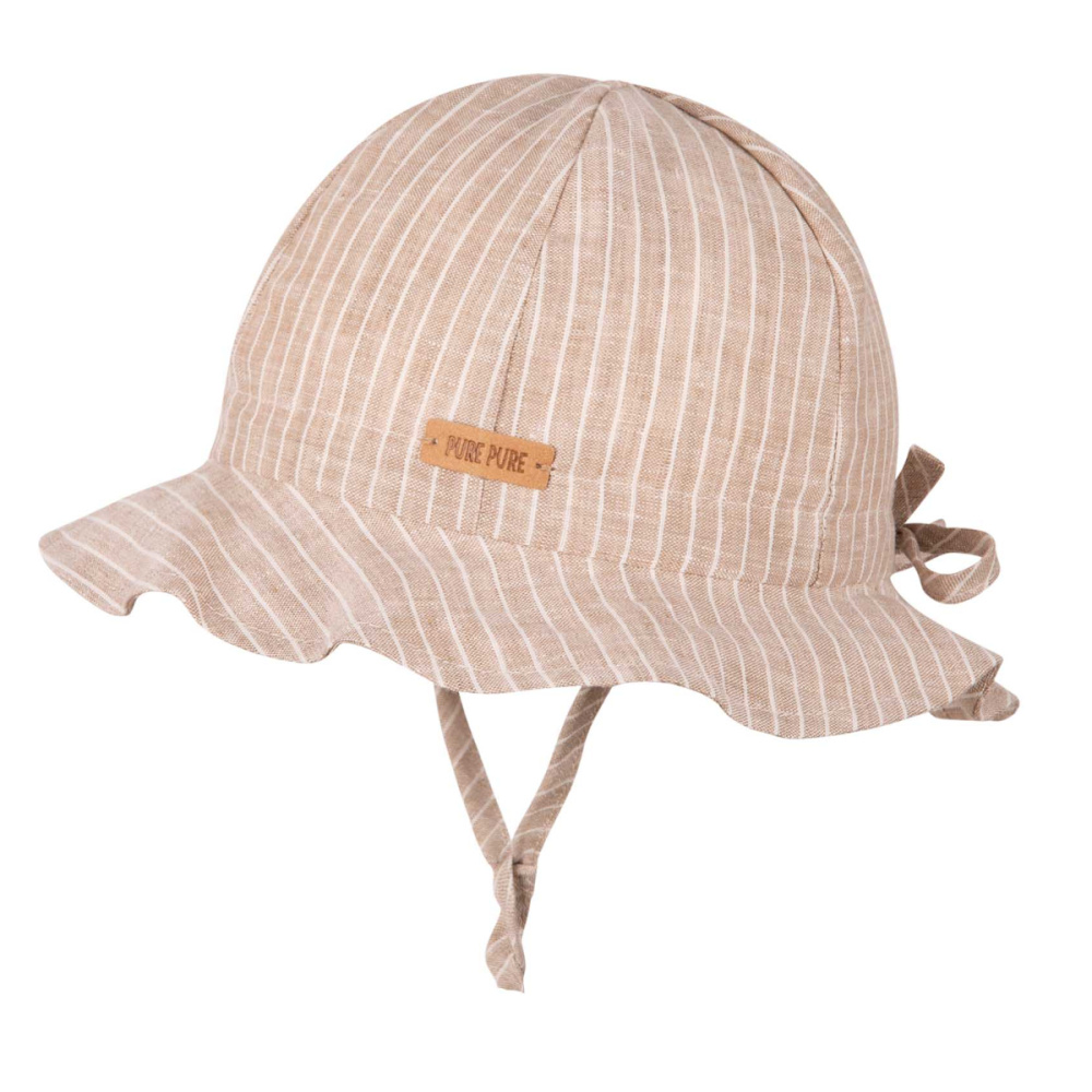 Pure Pure solhatt rund brem striper beige (2026) - Oslo - Gåsungen